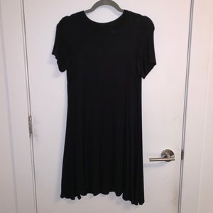 Ribbed semi-asymmetrical mock-neck Dress
